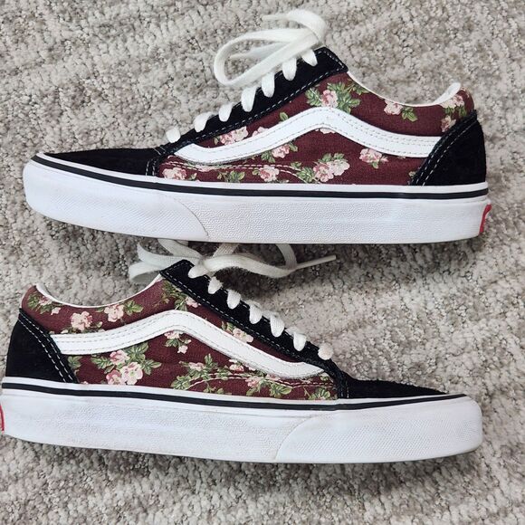 Vans Old Skool floral low top sneakers shoes size 4 men 5.5 women - Picture 5 of 10